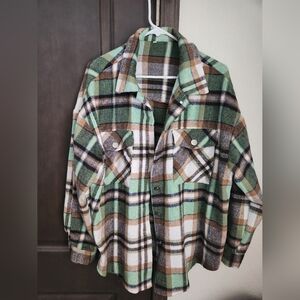 Plaid Button-Up Jacket